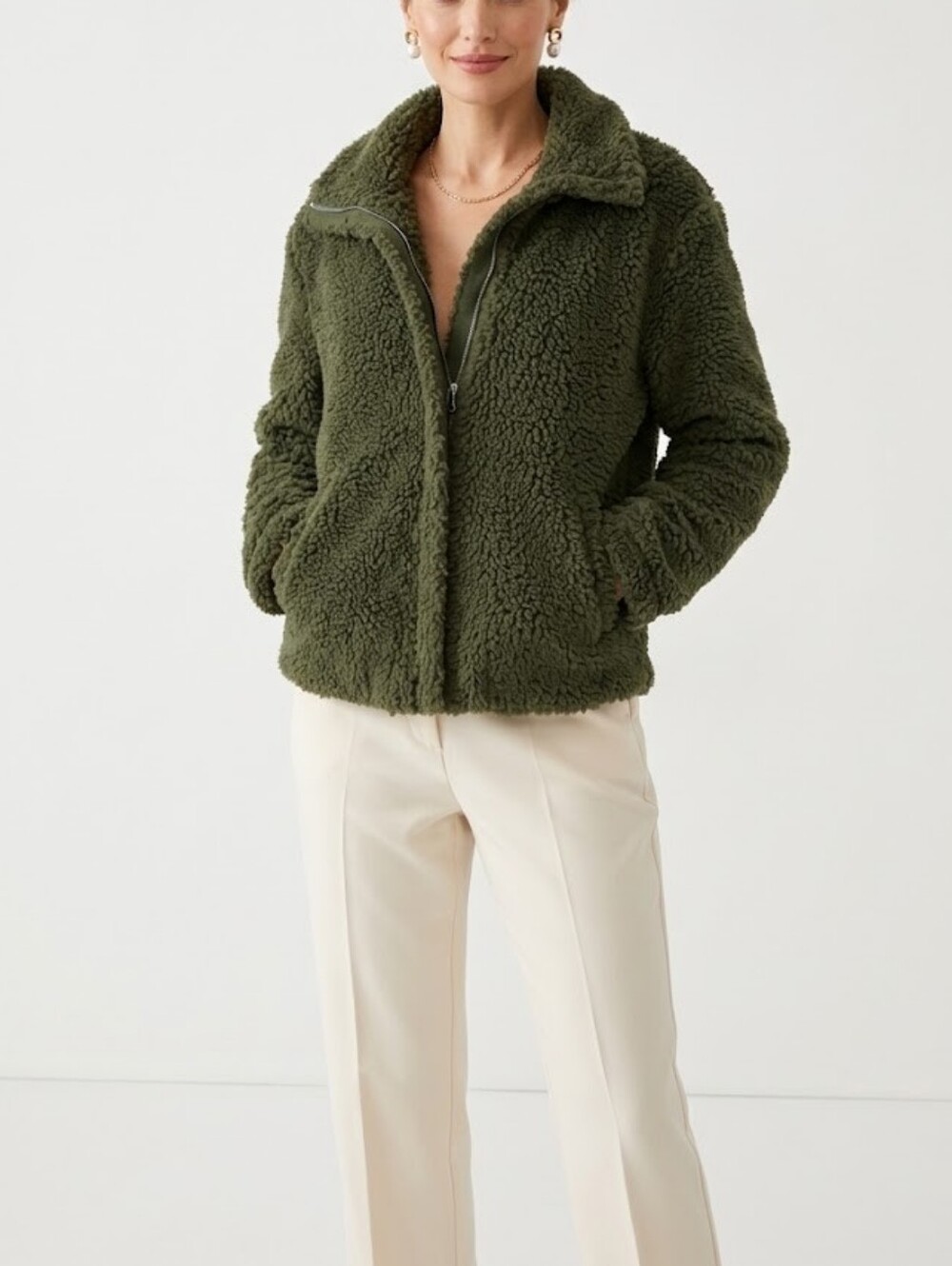 Pacsun Green ShanpeTeddy Jacket Size XS Used Condition
